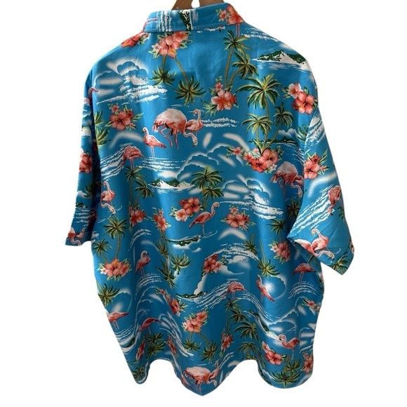 SSLR Hawaiian Men’s Shirt 4XL Flamingo Short  Sleeve 
Casual Beach Tropical - Picture 2 of 6